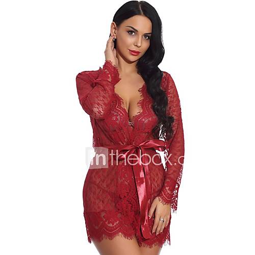 Dames Kostuum Nachtkleding Bloemen Kleurenblok Kant Netstof Veters huismerk kopen in de aanbieding