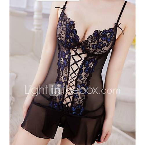 Dames Sexy Babydoll Onderhemd Kostuum Nachtkleding Effen Netstof huismerk kopen in de aanbieding