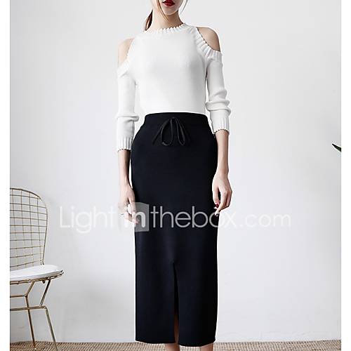 Midi Pencilrokken Voor Dames Gestreept huismerk kopen in de aanbieding