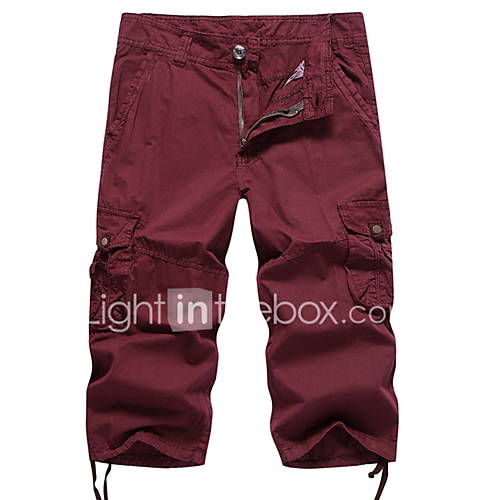 Heren Standaard Chinos Zwaar Katoen Broek Effen Leger Groen huismerk kopen in de aanbieding