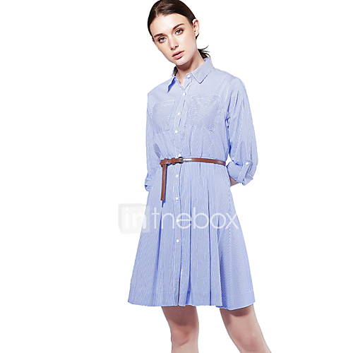 Dames Overhemd Jurk Gestreept Boven De Knie huismerk kopen in de aanbieding