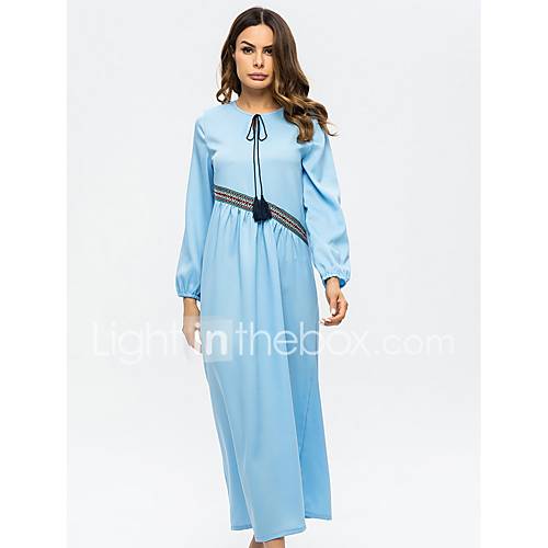 Dames Recht Jurk Effen Maxi huismerk kopen in de aanbieding