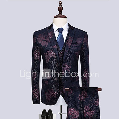 Smokings Standaard Pasvorm Inkeping Single Breasted Twee Knoops Polyester Bloemen huismerk kopen in de aanbieding Smokings Standaard Pasvorm Inkeping Single Breasted Twee Knoops Polyester Bloemen huismerk kopen in de aanbieding
