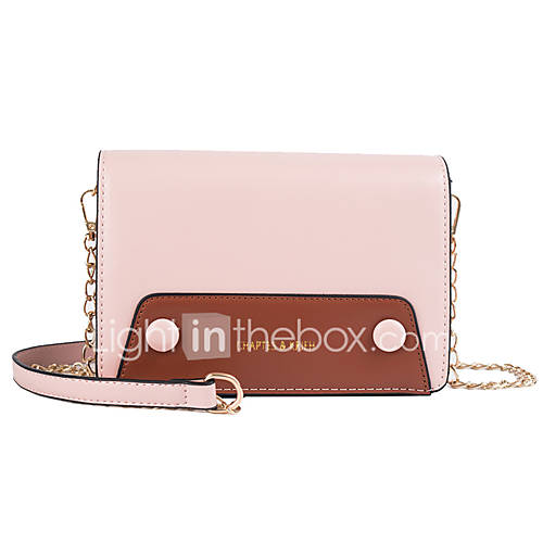 Dames Tassen Pu Crossbodytas Knopen Kleurenblok Zwart Blozend Roze Khaki huismerk kopen in de aanbieding