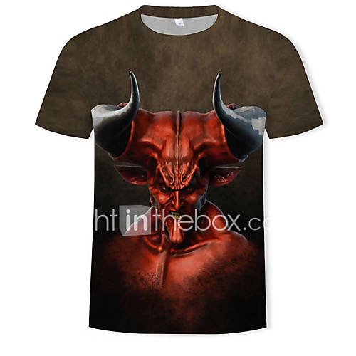 Heren Print T Shirt Kleurenblok 3D Cartoon Licht Bruin Xl huismerk kopen in de aanbieding Heren Print T Shirt Kleurenblok 3D Cartoon Licht Bruin Xl huismerk kopen in de aanbieding
