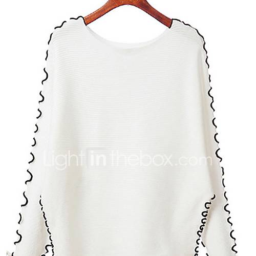 Dames Effen Lange Mouw Pullover Ronde Hals Herfst Beige Geel Lichtblauw Een Maat huismerk kopen in de aanbieding Dames Effen Lange Mouw Pullover Ronde Hals Herfst Beige Geel Lichtblauw Een Maat huismerk kopen in de aanbieding