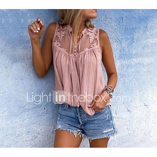 Dames Patchwork Blouse Effen Blozend Roze Xxxl huismerk kopen in de aanbieding