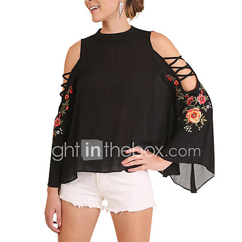 Dames Blouse Bloemen Zwart huismerk kopen in de aanbieding