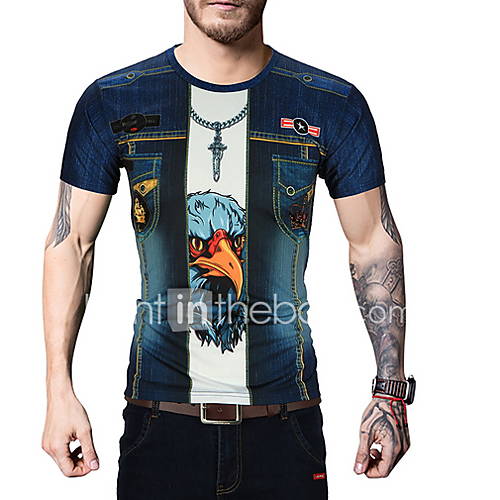 Heren T Shirt Dier Blauw huismerk kopen in de aanbieding Heren T Shirt Dier Blauw huismerk kopen in de aanbieding