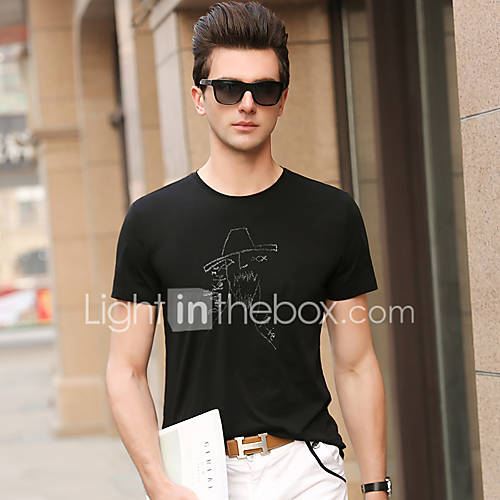 Heren Print T Shirt Portret Zwart Xl huismerk kopen in de aanbieding Heren Print T Shirt Portret Zwart Xl huismerk kopen in de aanbieding