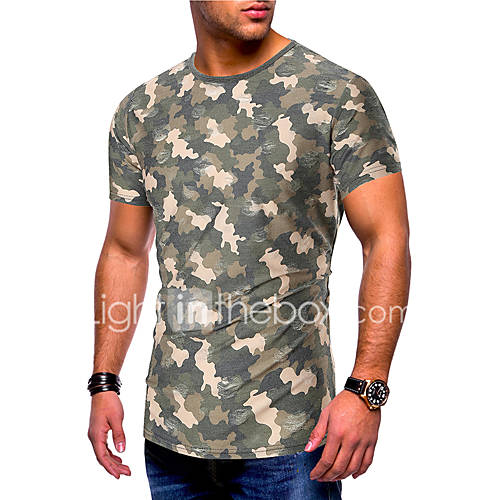 Heren Print T Shirt Camouflage Blauw huismerk kopen in de aanbieding Heren Print T Shirt Camouflage Blauw huismerk kopen in de aanbieding