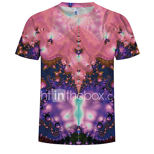 Heren Print T Shirt Kleurenblok 3D Cartoon Blozend Roze Xl huismerk kopen in de aanbieding