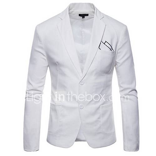 Heren Blazer Ingesneden Revers Polyester Lichtgroen Wijn Licht Blauw Xxl Xxxl Xxxxl huismerk kopen in de aanbieding