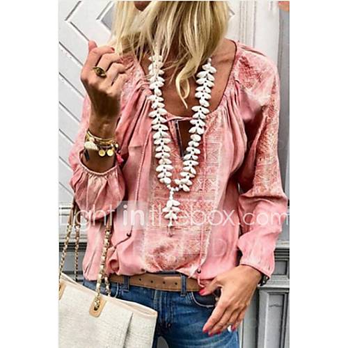 Dames Patchwork T Shirt Effen Blozend Roze Xl huismerk kopen in de aanbieding