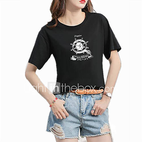 Dames Patchwork T Shirt Effen Cartoon Paars huismerk kopen in de aanbieding