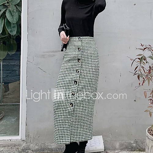 Midi Bodycon Damesrokken Geruit huismerk kopen in de aanbieding Midi Bodycon Damesrokken Geruit huismerk kopen in de aanbieding