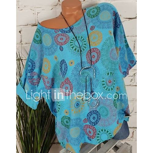 Dames Print T Shirt Bloemen Blauw Xxxl huismerk kopen in de aanbieding Dames Print T Shirt Bloemen Blauw Xxxl huismerk kopen in de aanbieding