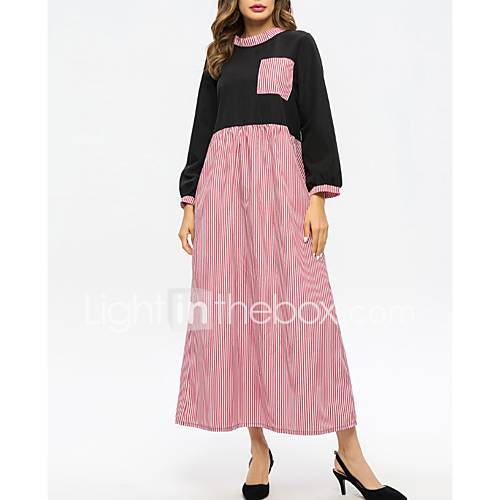 Dames Maxi Swing Jurk Roze M L Xl Xxl huismerk kopen in de aanbieding