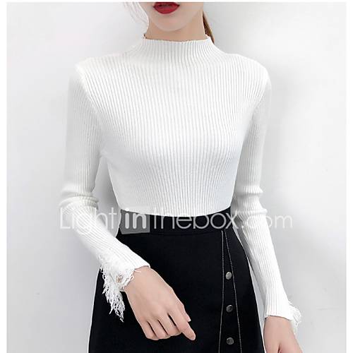 Dames Effen Lange Mouw Pullover Coltrui Winter Zwart Oranje Blozend Roze Een Maat huismerk kopen in de aanbieding Dames Effen Lange Mouw Pullover Coltrui Winter Zwart Oranje Blozend Roze Een Maat huismerk kopen in de aanbieding