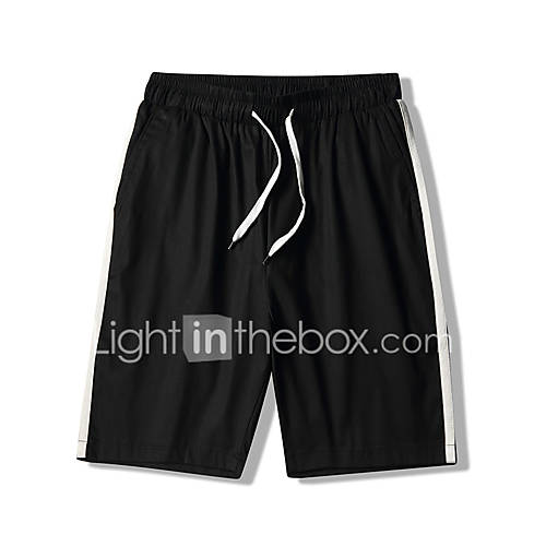 Heren Standaard Street Chic Shorts Broek Effen Gestreept Blauw huismerk kopen in de aanbieding