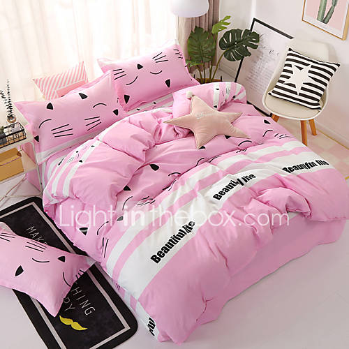 Dekbedovertrek Sets Effen Cartoon Polyster Gedrukt 4 Deligbedding huismerk kopen in de aanbieding