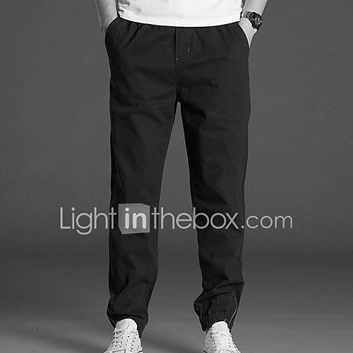 Heren Standaard Chinos Zwaar Katoen Broek Effen Marineblauw huismerk kopen in de aanbieding