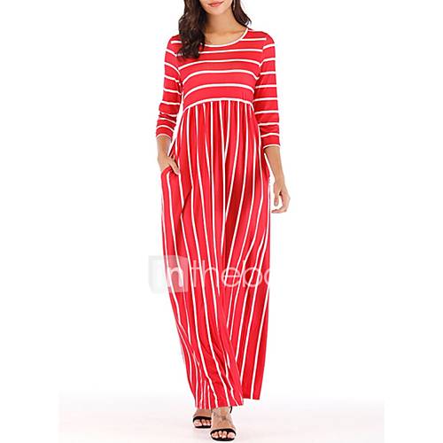 Maxi Swing Damesjurk Rood Zwart Blauw S M L Xl huismerk kopen in de aanbieding