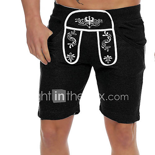 Heren Standaard Chinos Zwaar Katoen Shorts Broek Print Zwart huismerk kopen in de aanbieding