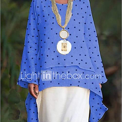 Dames Overhemd Polka Dot Blauw huismerk kopen in de aanbieding