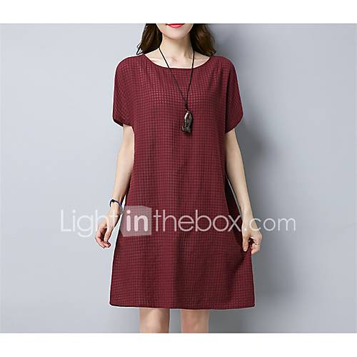 Dames Street Chic Verfijnd Recht Jurk Effen Boven De Knie huismerk kopen in de aanbieding