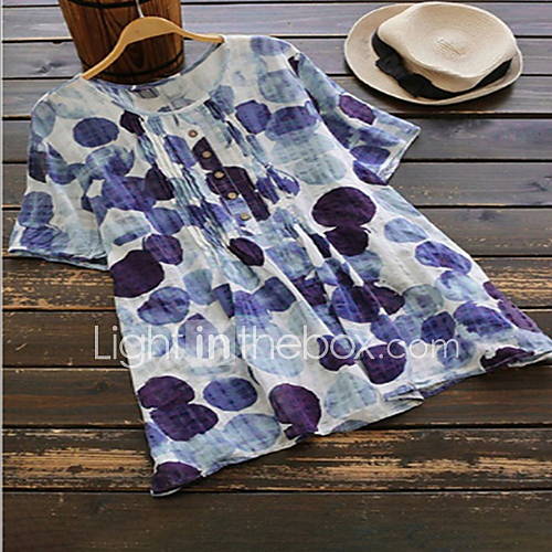 Dames T Shirt Polka Dot Bruin Xxxl huismerk kopen in de aanbieding