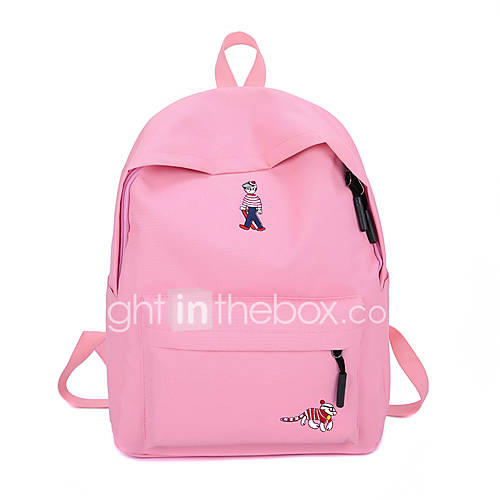 Unisex Tassen Oxford Rugzak Rits Effen Kleur Wit Zwart Blozend Roze huismerk kopen in de aanbieding