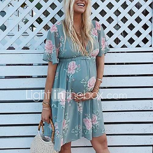 Dames Standaard Skater Jurk Bloemen Print Tot De Knie huismerk kopen in de aanbieding Dames Standaard Skater Jurk Bloemen Print Tot De Knie huismerk kopen in de aanbieding