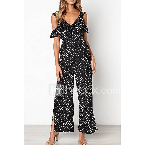 Dames Zwart Jumpsuit Polka Dot M L Xl huismerk kopen in de aanbieding Dames Zwart Jumpsuit Polka Dot M L Xl huismerk kopen in de aanbieding