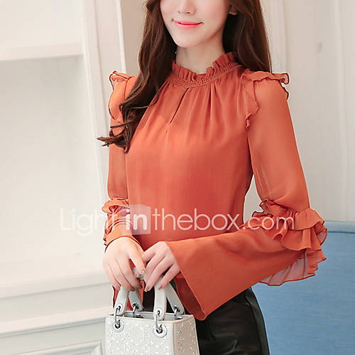 Dames Blouse Effen Oranje huismerk kopen in de aanbieding