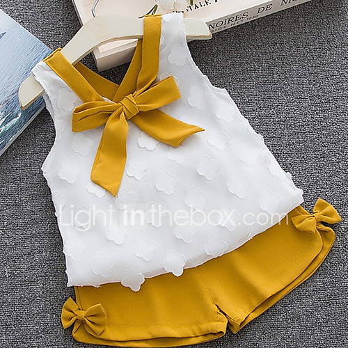 Baby Meisjes Street Chic Effen Mouwloos Normaal Polyester Kledingset Blozend Roze huismerk kopen in de aanbieding