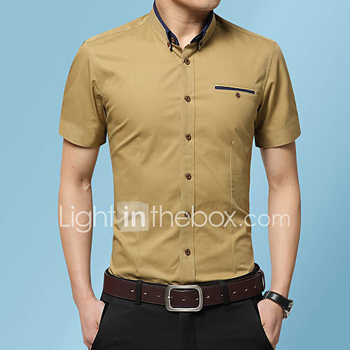 Heren Geborduurd Overhemd Grafisch Licht Blauw Xxxl huismerk kopen in de aanbieding