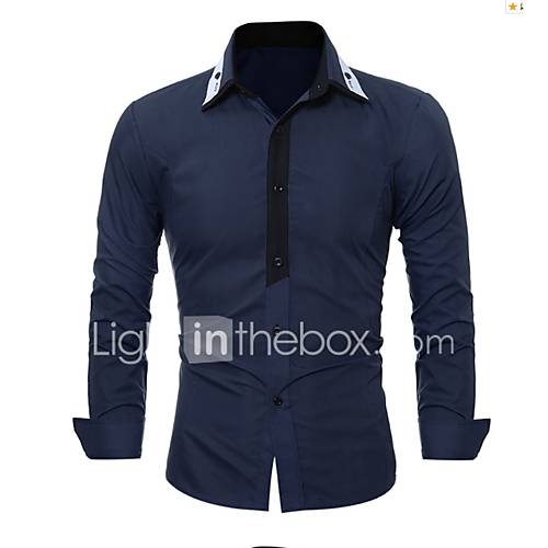 Heren Overhemd Effen Geometrisch Blauw Xl huismerk kopen in de aanbieding Heren Overhemd Effen Geometrisch Blauw Xl huismerk kopen in de aanbieding