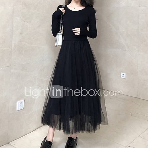 Dames Slank Wijd Uitlopend Jurk Maxi huismerk kopen in de aanbieding