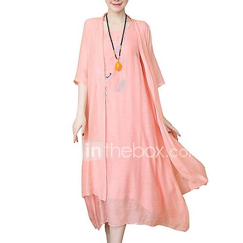 Asymmetrische Swingjurk Voor Dames Lichtblauw Blozend Roze Wit M L Xl Xxl huismerk kopen in de aanbieding