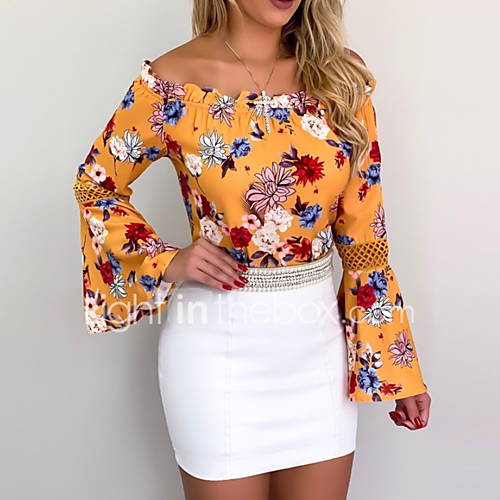 Dames Overhemd Bloemen Wit huismerk kopen in de aanbieding