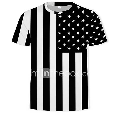 Heren Print T Shirt Gestreept Kleurenblok 3D Zwart Xl huismerk kopen in de aanbieding Heren Print T Shirt Gestreept Kleurenblok 3D Zwart Xl huismerk kopen in de aanbieding