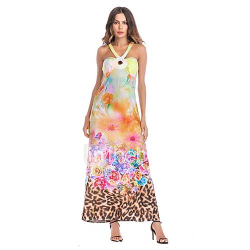 Dames Elegant A Lijn Jurk Bloemen Print Maxi huismerk kopen in de aanbieding Dames Elegant A Lijn Jurk Bloemen Print Maxi huismerk kopen in de aanbieding