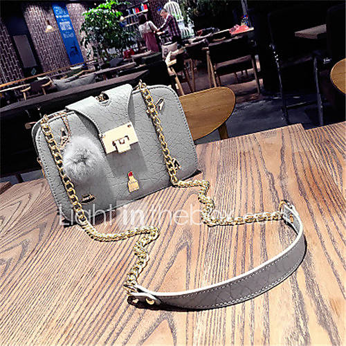 Dames Tassen Pu Crossbodytas Pom Zwart Licht Grijs huismerk kopen in de aanbieding