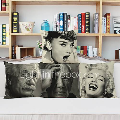 1 Stk Katoen Linnen Kussenhoes Met Patroon 3D Print Modieus Modern Kussen Gooien huismerk kopen in de aanbieding