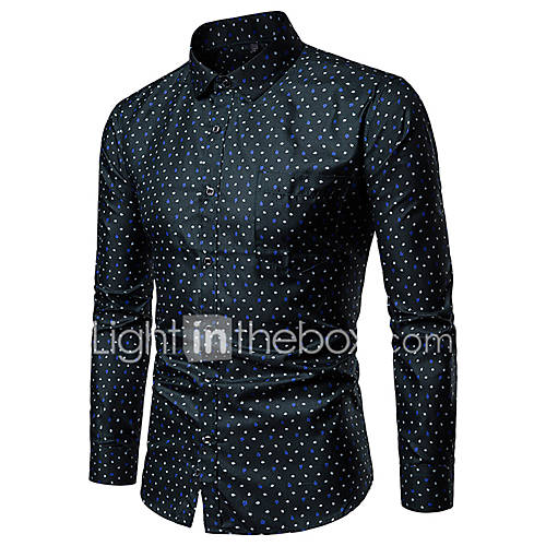 Heren Print Overhemd Polka Dot Geometrisch Zwart Xxxl huismerk kopen in de aanbieding