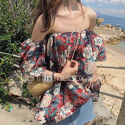 Dames Overhemd Bloemen Rood Een Maat huismerk kopen in de aanbieding