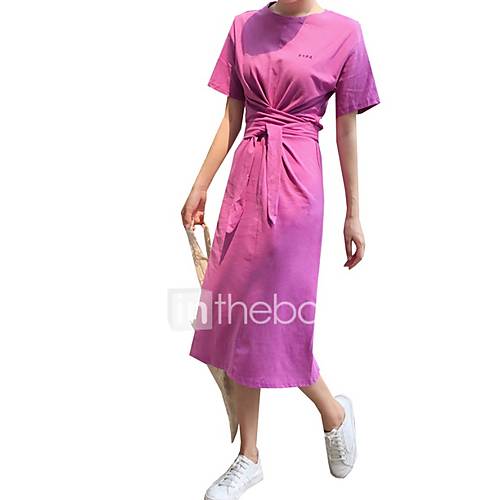 Midi Slanke Dameshemel Dames Paars Wit Zwart One Size huismerk kopen in de aanbieding