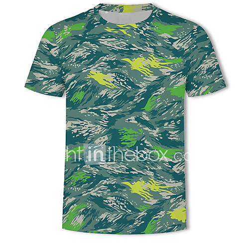 Heren Print T Shirt Kleurenblok 3D Klaver Xxxxl huismerk kopen in de aanbieding