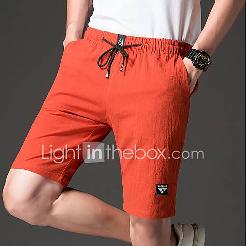 Heren Sportief Chinos Zwaar Katoen Shorts Broek Multi Kleur Oranje huismerk kopen in de aanbieding